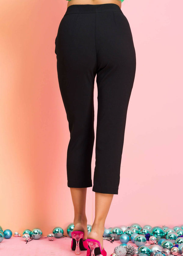 Cropped straight pant (black)
