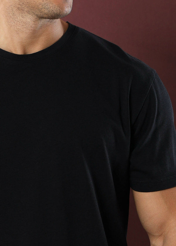 Black Crew Neck Tee (Slim)