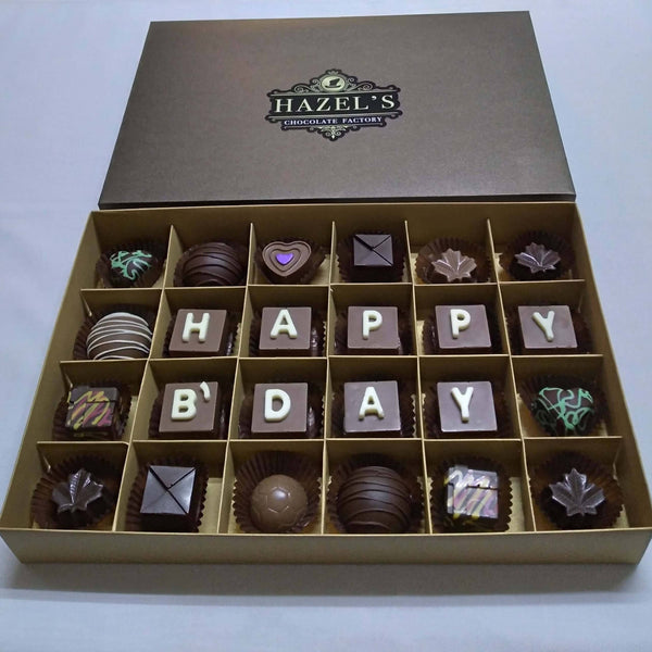 24pc customized box of chocolates - with Letters, words, Names and Wishes