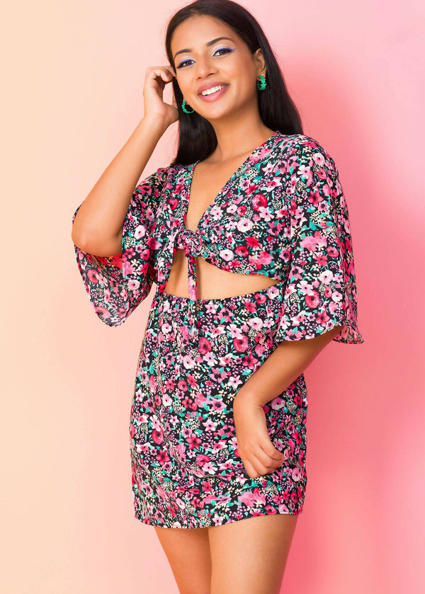 Front Tie-Up mini dress