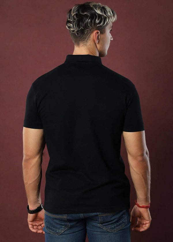Black Polo T-Shirt (Slim)