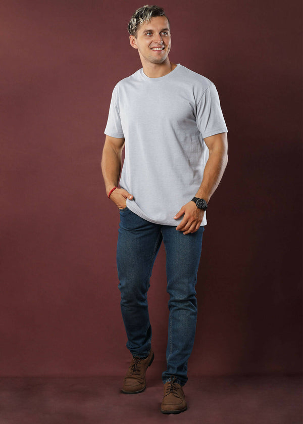 Grey Crew Neck Tee (Slim)