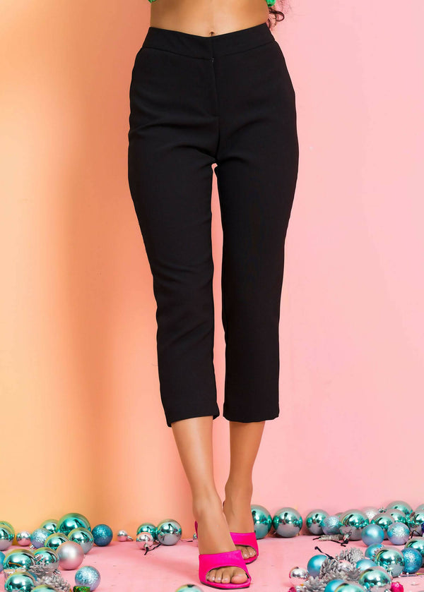 Cropped straight pant (black)