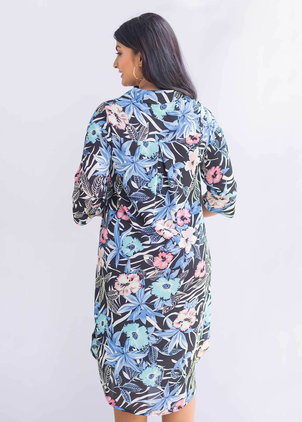 Curved Hem detailed shirt dress
