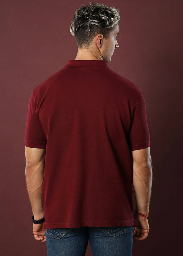 Maroon Polo T-Shirt (Regular Fit)